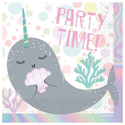 Narwhal Luncheon Napkins - 33cm - Pack of 16