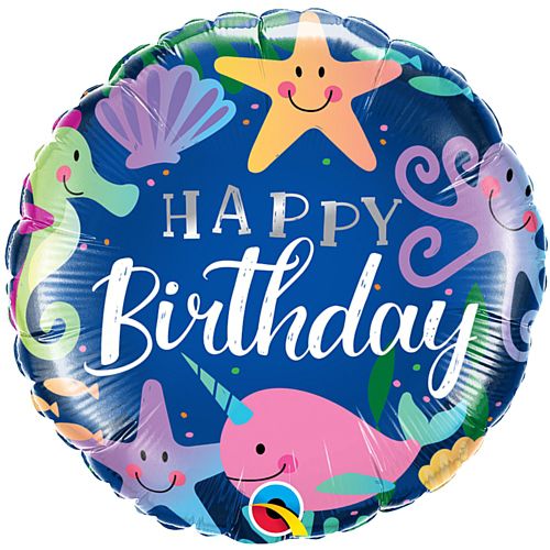 Happy Birthday Fun Under The Sea Foil Balloon - 46cm