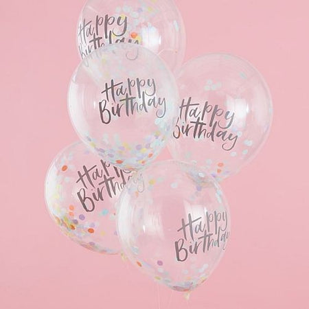 Happy Birthday Confetti Balloons - 12