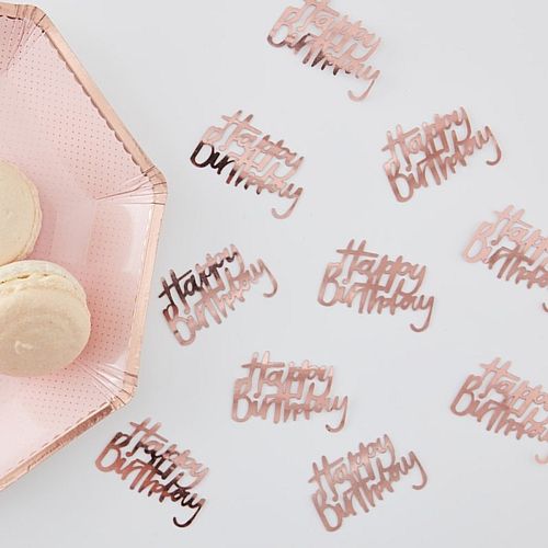 Rose Gold 'Happy Birthday' Table Confetti - 14g