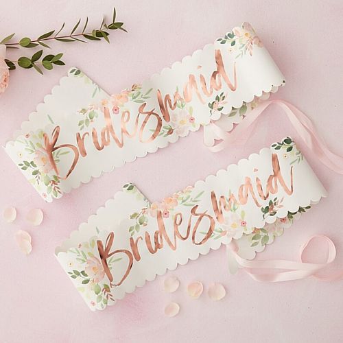 Floral Bridesmaid Sash - Pack of 2 - Floral Hen Party