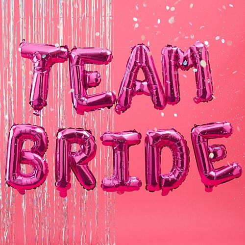 Hot Pink Team Bride Balloon Bunting - 16"
