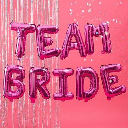 Hot Pink Team Bride Balloon Bunting - 16