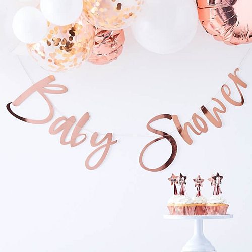 Rose Gold Baby Shower Bunting - 1.5m