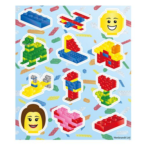 Building Blocks Stickers Sheet  - 11cm - 12 Stickers