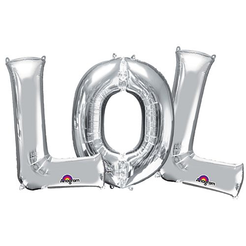 LOL Silver Foil Letter Balloon Pack - 40cm