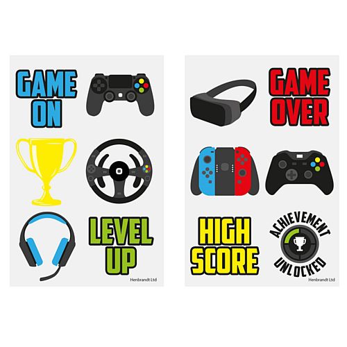 Mini Gamer Tattoos - Assorted Designs - 4cm - Pack of 6