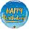 Birthday Blue and Gold Foil Balloon - 18