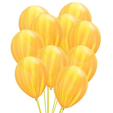 Yellow Marble SuperAgate Latex Balloons - 11