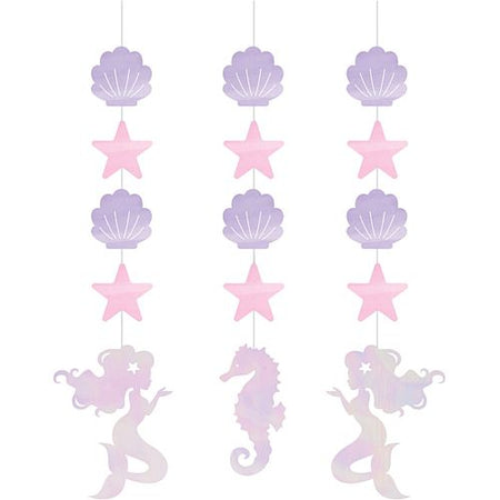 Mermaid Hanging Cutouts - 56cm - Pack of 3