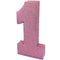 Age 1 Pink Glitter Table Decoration - 20cm