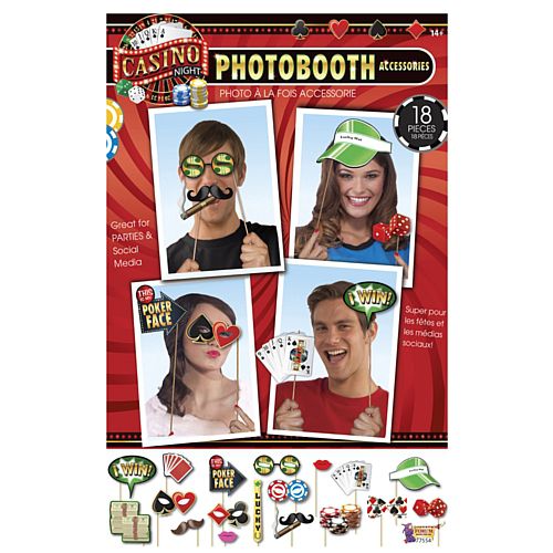 Casino Photo Booth Props - Pack of 18
