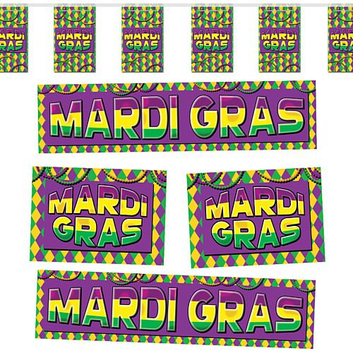 Mardi Gras Themed Paper Decoration Pack