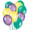Mardi Gras Latex Balloons - 12