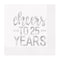 Cheers to 25 Years Silver Anniversary Napkins - Pack of 16