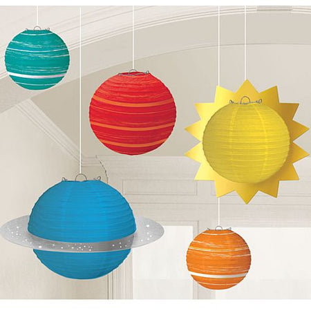 Blast Off Birthday Paper Lanterns - Pack of 5