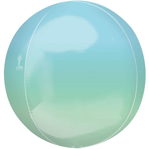 Ombre Blue and Green Orbz Foil Balloon - 38cm