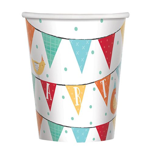 Barnyard Birthday Paper Cups - 266ml - Pack of 8