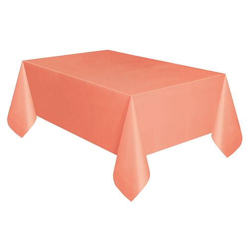 Coral Plastic Tablecloth - 2.74m