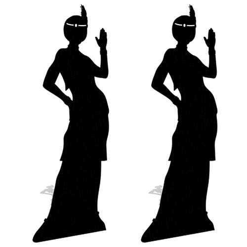 Flapper Pair Silhouette Lifesize Cardboard Cutout - 1.7m