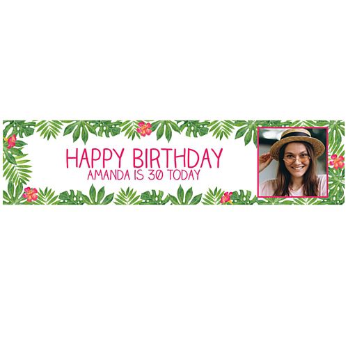Tropical Leaves Personalised Photo Banner - 1.2m