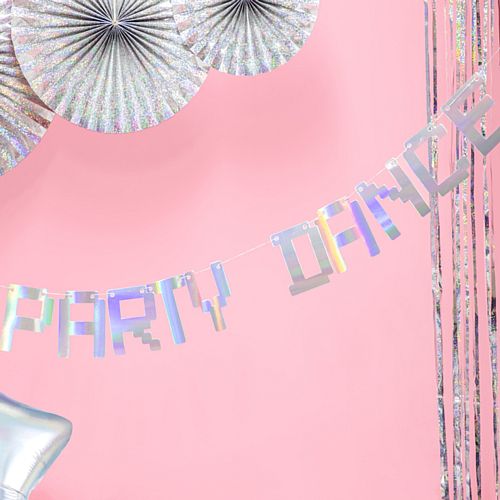 Iridescent 'Party Dance' Letter Banner - 1.3m
