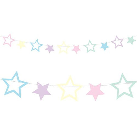 Unicorn Pastel Stars Garland - 1.4m – Party Packs