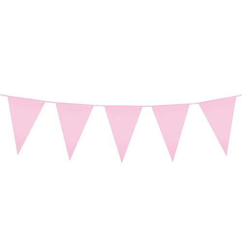 Baby Pink Mini Plastic Bunting - 3m