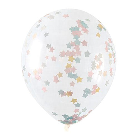 Pink, Blue and Gold Star Confetti Balloons - 15