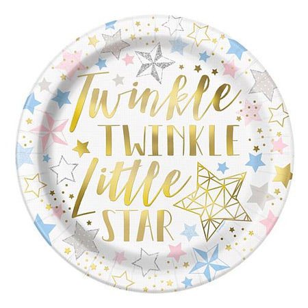 Twinkle Twinkle Little Star Plates - 23cm - Pack of 8