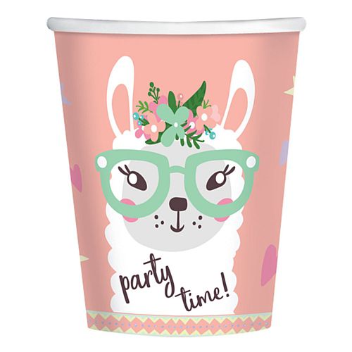 Llama Paper Cups - 250ml - Pack of 8