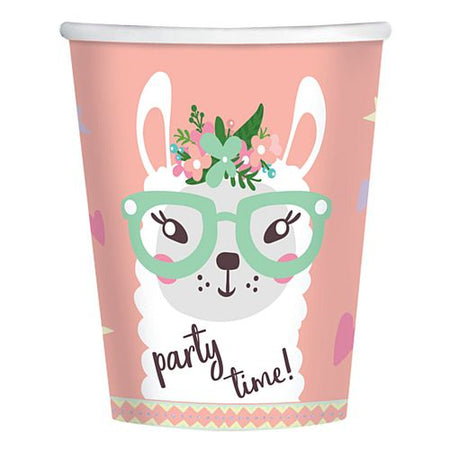 Llama Paper Cups - 250ml - Pack of 8