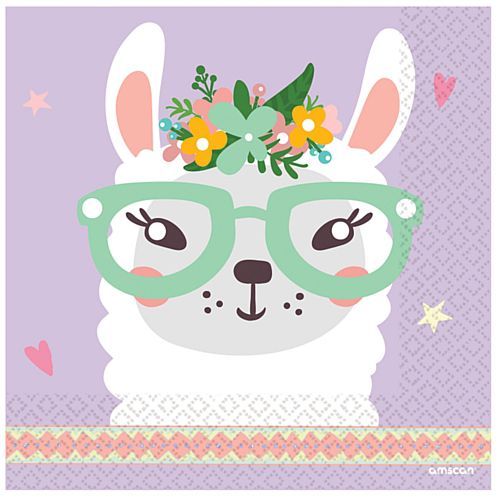 Llama Luncheon Napkins - 33cm - Pack of 16