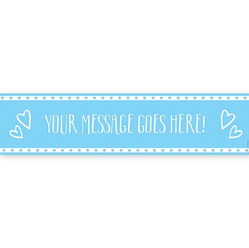 Blue Hearts Personalised Banner - 1.2m