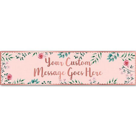 Rose Gold Floral Personalised Banner - 1.2m
