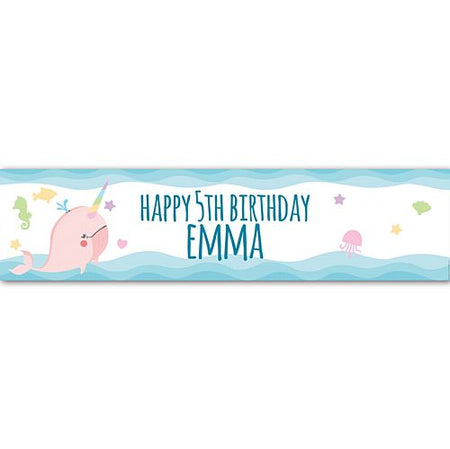 Narwhal Personalised Banner - 1.2m