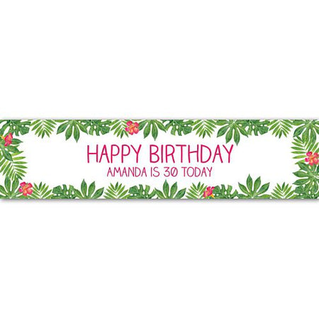 Tropical Leaves Personalised Banner - 1.2m