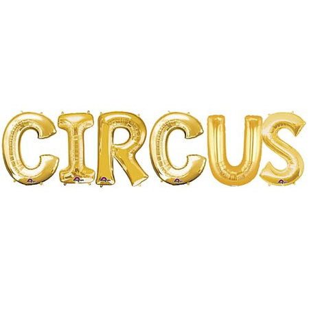 CIRCUS Gold Foil Letter Balloon Pack - 40cm