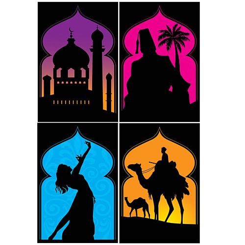 Arabian Nights Silhouettes - 48cm - Pack of 4