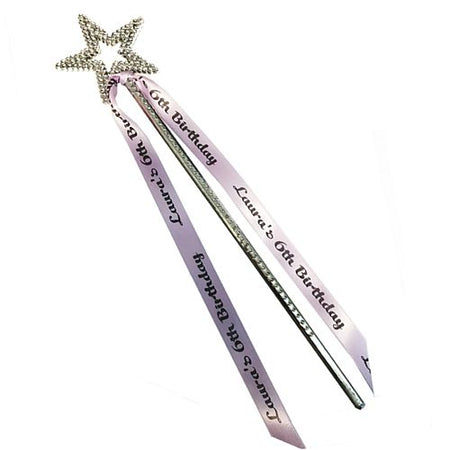 Personalised Wand with Lilac Ribbon