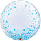 Blue Printed Confetti Dots Clear Bubble Balloon - 24