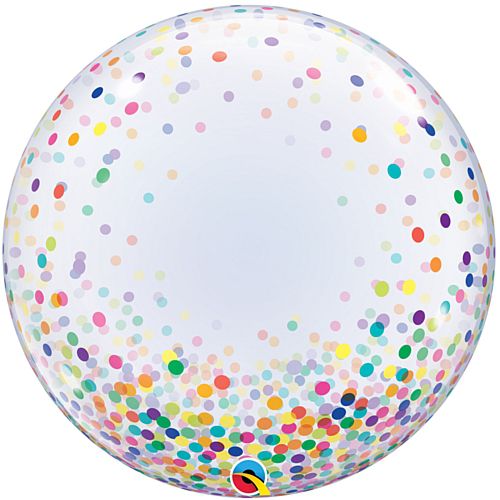 Multicolour Printed Confetti Dots Clear Bubble Balloon - 24"