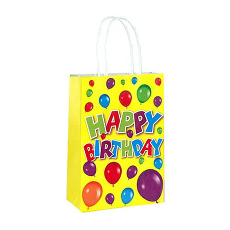 Happy Birthday Paper Party Bags - 21cm - Each