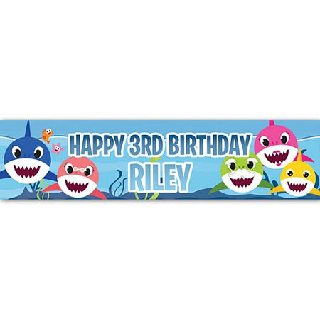 Baby Shark Party Personalised Banner - 1.2m