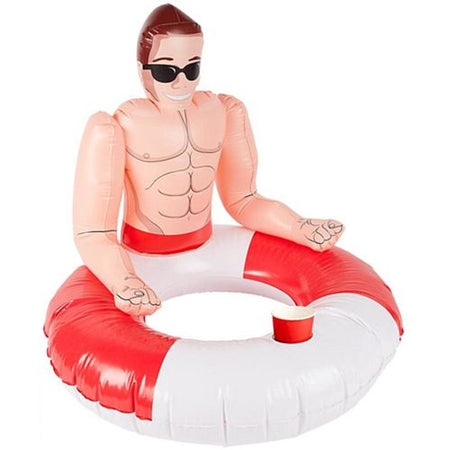 Inflatable Lifeguard Hunk Swim Ring - 88cm