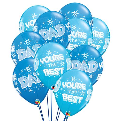 Dad, You're The Best Father's Day Latex Balloons - 11" - Pack of 10