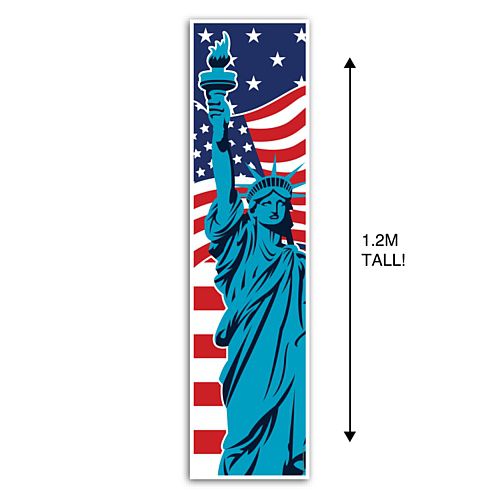 American Flag and Statue of Liberty Portrait Wall Banner Decoration - 1.2m