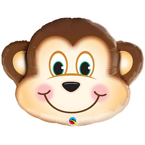 Mischievous Monkey Face Foil Balloon - 35"