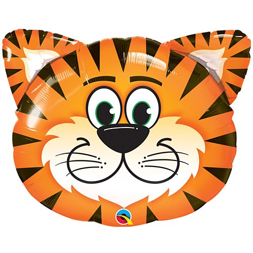 Tickled Tiger Face Foil Balloon - 30"