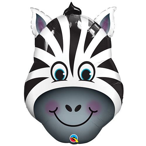 Zany Zebra Face Foil Balloon - 32"